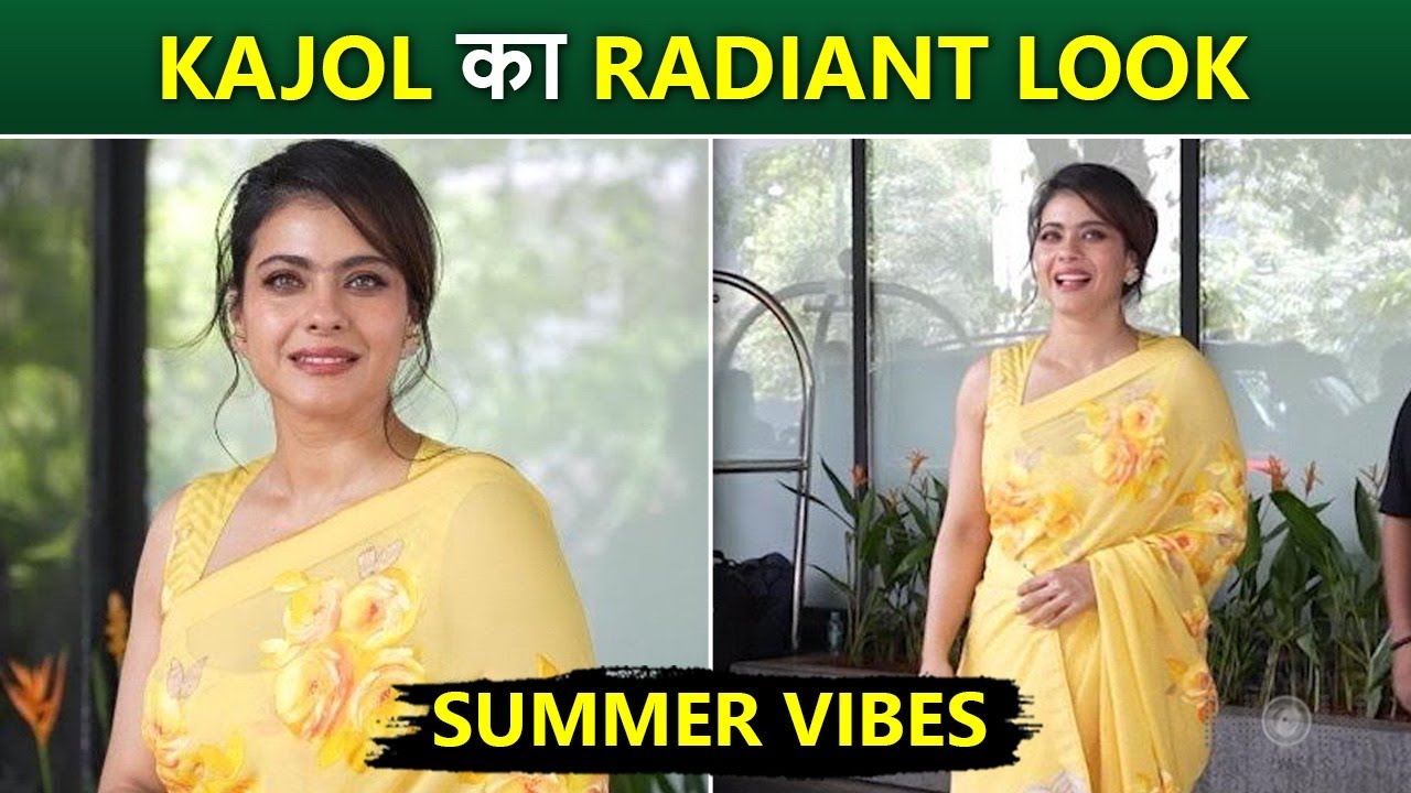 Kajol Radiates Perfect Summer Vibes in a Floral Yellow Saree